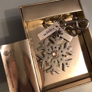 NWT Coach Silver metal keychain bag charm